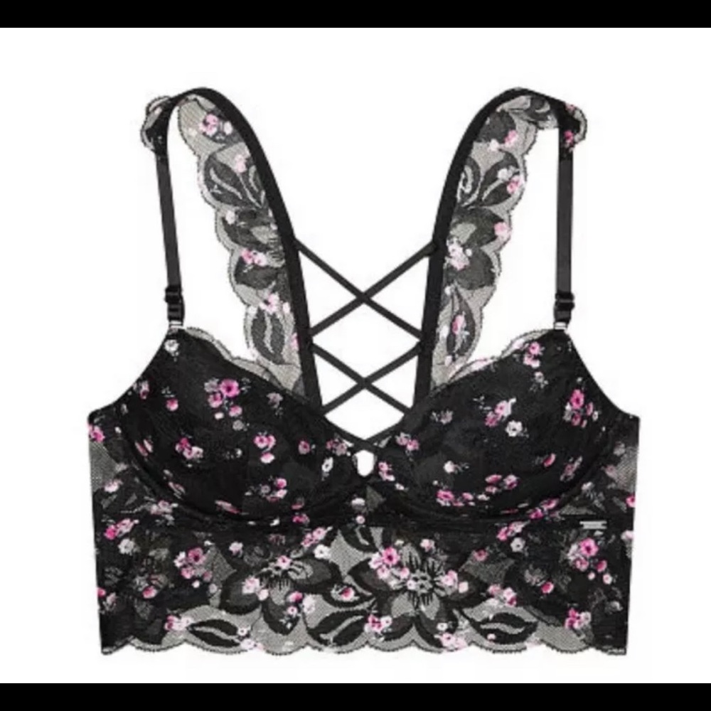 Victoria’s Secret PINK Lace Longline Push-Up Bra